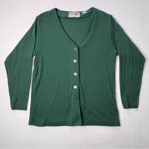 Extra Touch - Vintage - Green Cardigan Sweater - Women’s - Petite
